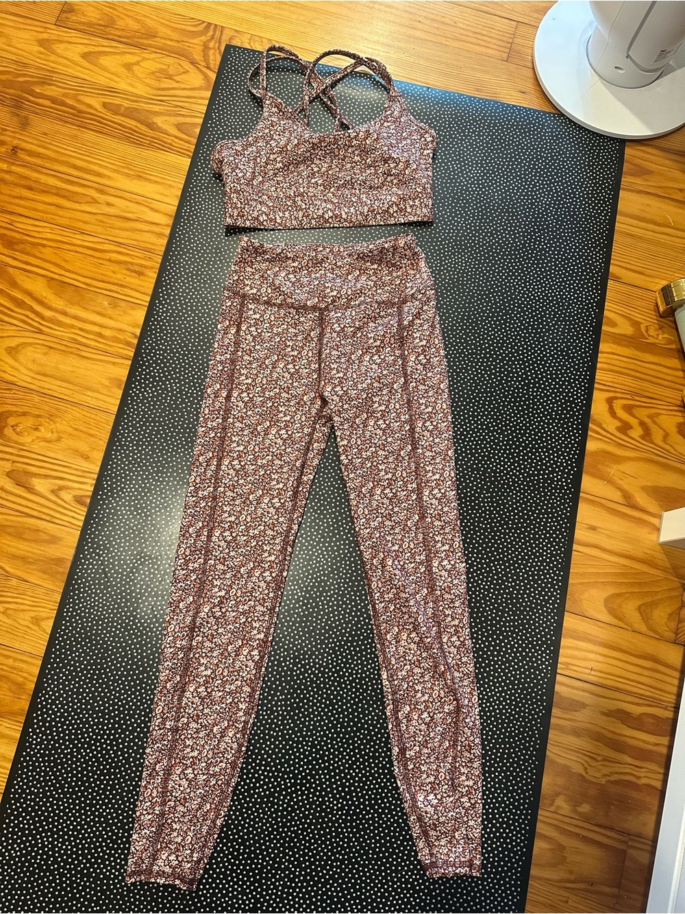 Madewell Floral High-Waist Legging and Strappy Sports Bra Set:S bra XS legging